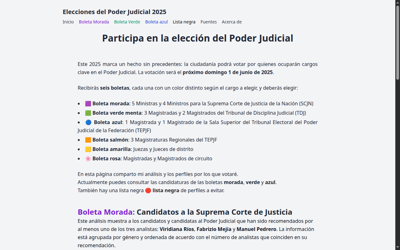 Candidatos al Poder Judicial