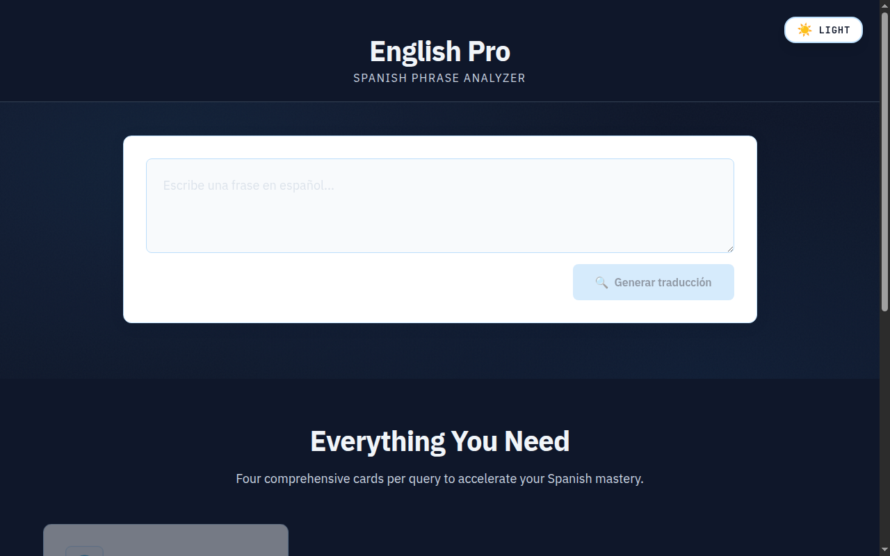 English Pro — Spanish Phrase Analyzer